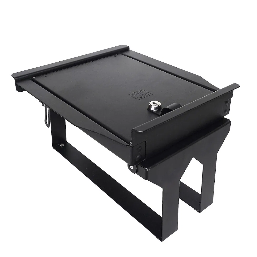 376-01 – TUFFY SEC Console Security Insert, With Standard Key Lock Powder Coat Black Steel
