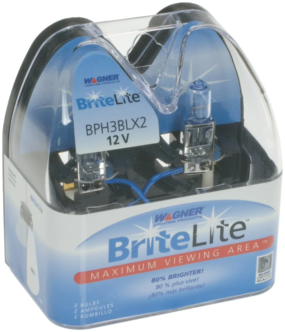 BPH3BLX2 – WAGNER Driving/ Fog Light Bulb, H3 Halogen Clear Set of 2