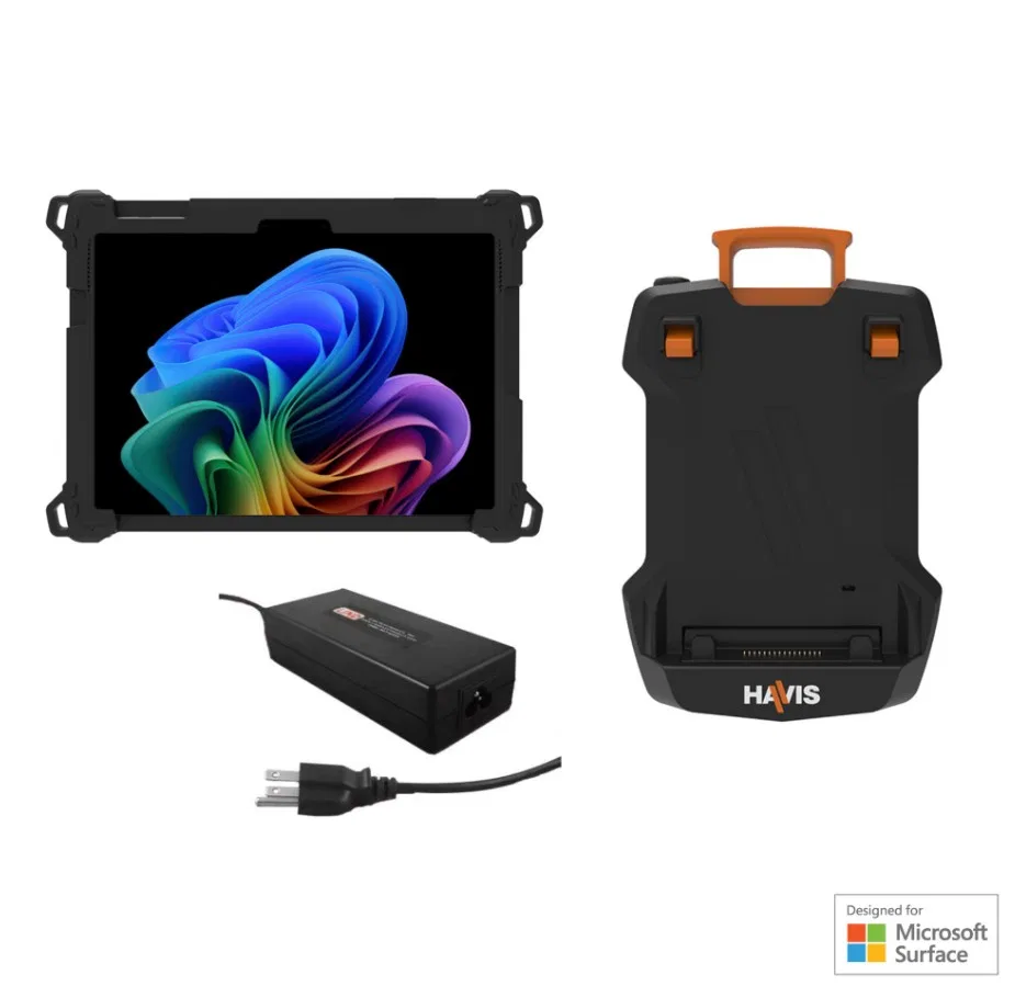 PKG-TAB4-MSFT1-AC – HAVIS Tablet Mount, Fits Microsoft Surface Pro 9th/ 10th/ 11th Editions Tabs Mounts Using Univers...